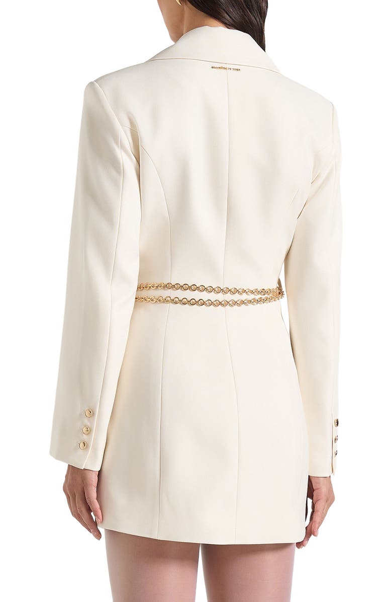 Manière De Voir Zara Double Breasted Blazer Dress With Chain, Alternate, color, Off White