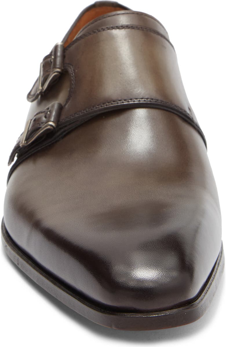 Magnanni Remo Double Monk Strap Loafer, Alternate, color, Grey