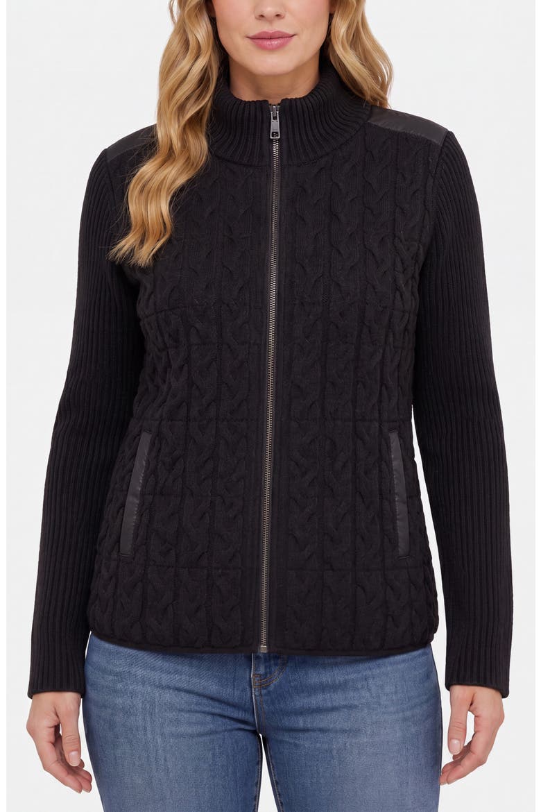 Mixed Media Jacket, Main, color, BLACK
