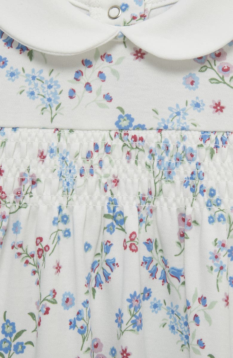 Little Me Floral Trellis Pima Cotton Footie, Alternate, color, White Multi