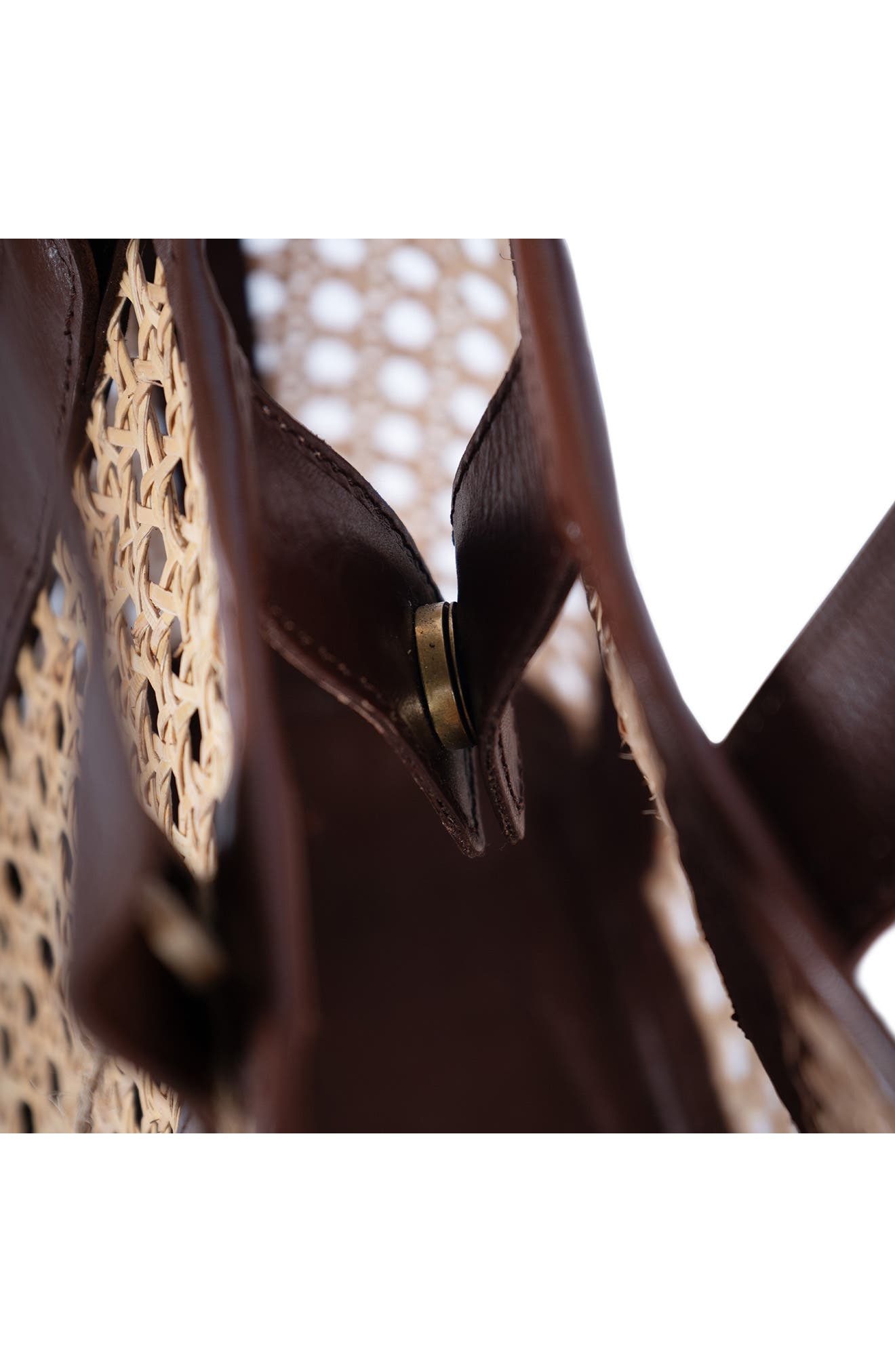 Jelavu Sandi Rattan & Leather Tote Bag, Alternate, color, Chocolate