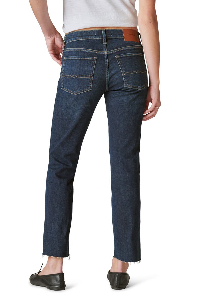 Sweet Straight Raw Hem Mid Rise Crop Straight Leg Jeans, Alternate, color, LOFI CT