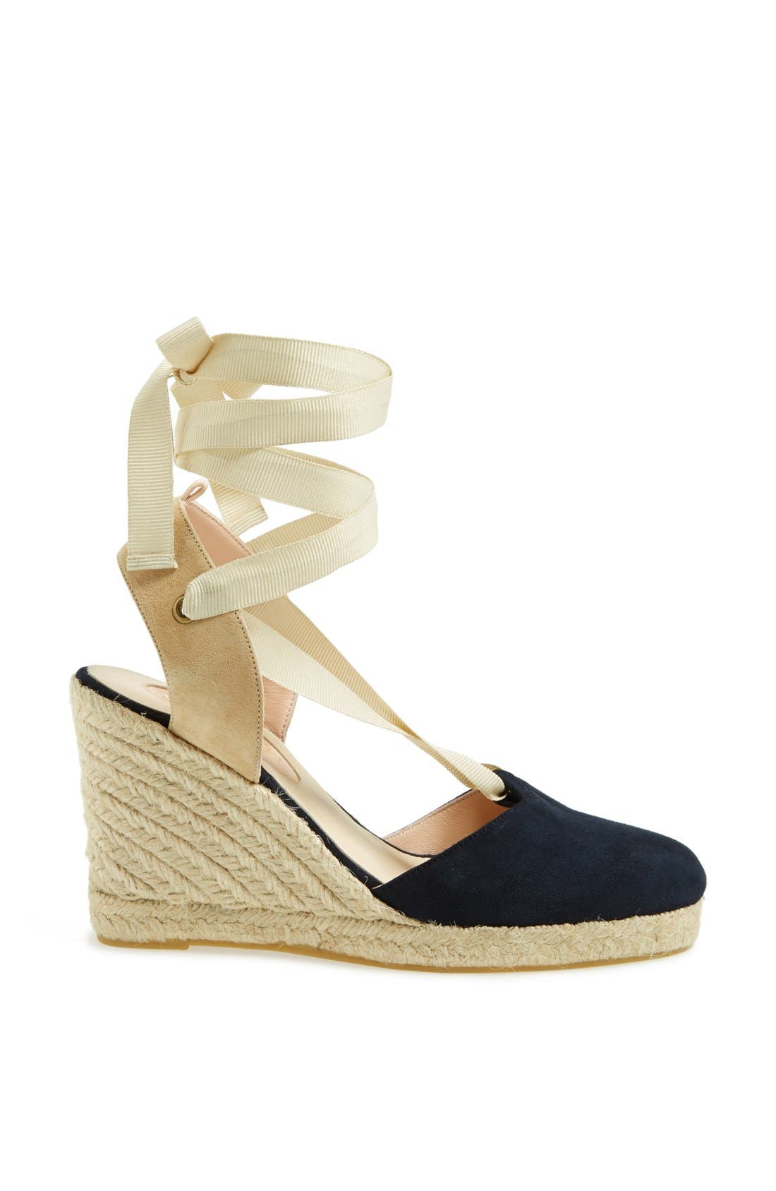 SJP 'Inez' Wedge Espadrille (Nordstrom Exclusive), Alternate, color, NAVY/ IVORY ANKLE RIBBON