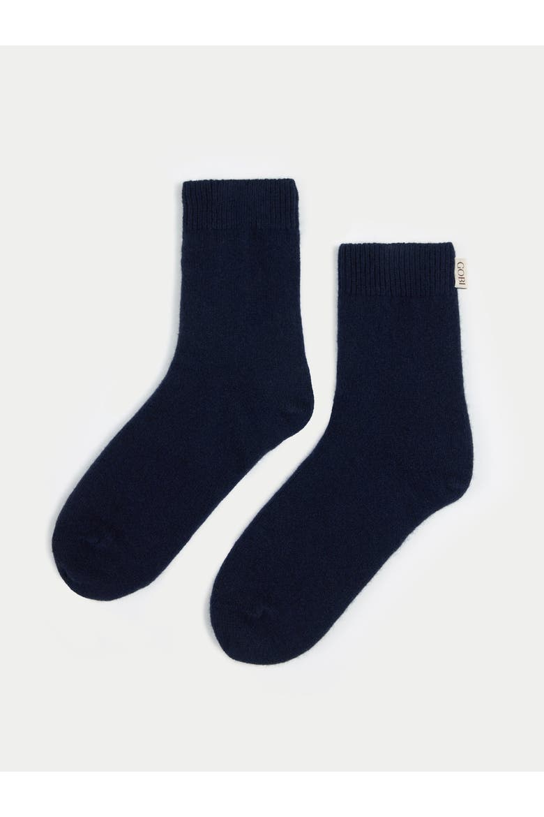 Unisex Cashmere Jersey Knit Bed Socks, Main, color, navy blazer