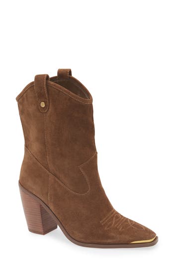 Vince Camuto Abel Western Boot In Brown