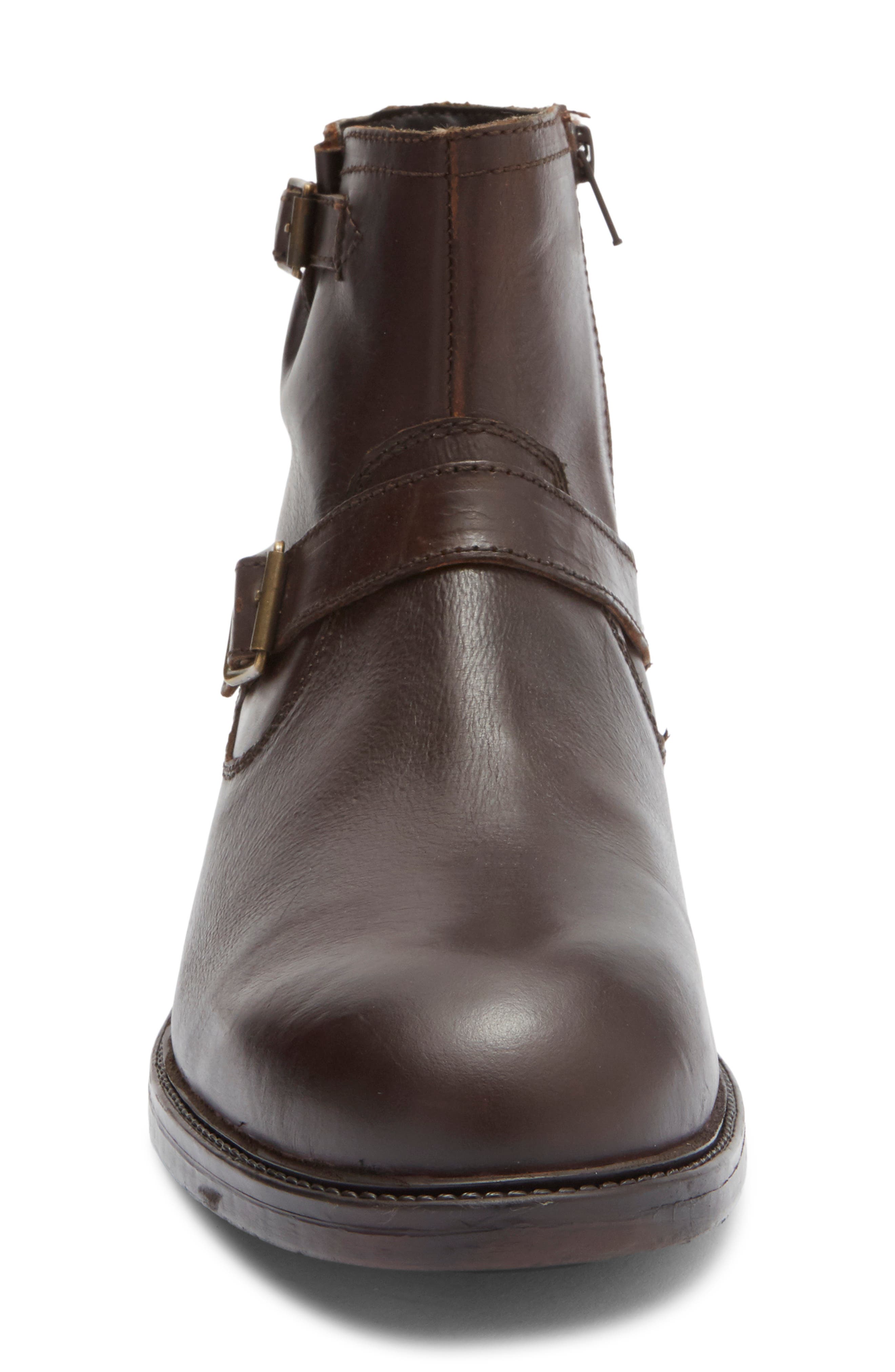 Steve Madden Lisbon Buckle Boot, Alternate, color, Dark Brown