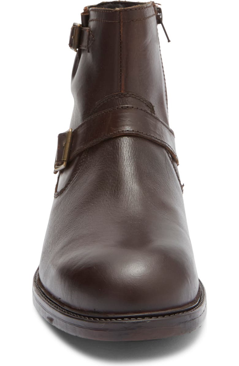 Steve Madden Lisbon Buckle Boot, Alternate, color, Dark Brown