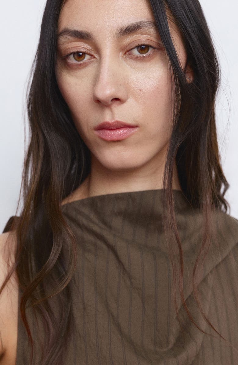 MANGO Tatu Sleeveless Cowl Neck Top, Alternate, color, Brown