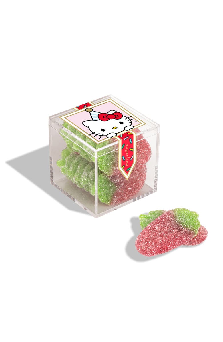 sugarfina Hello Kitty<sup>®</sup> Set Of 3 Sour Strawberry Gummies Candy Cubes, Alternate, color,