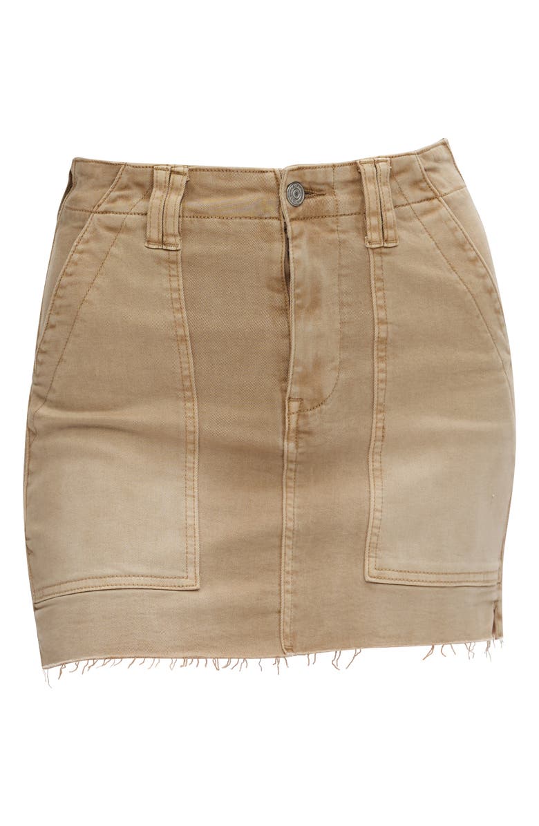 Bayeas Cutoff Denim Miniskirt, Alternate, color, Faded Khaki