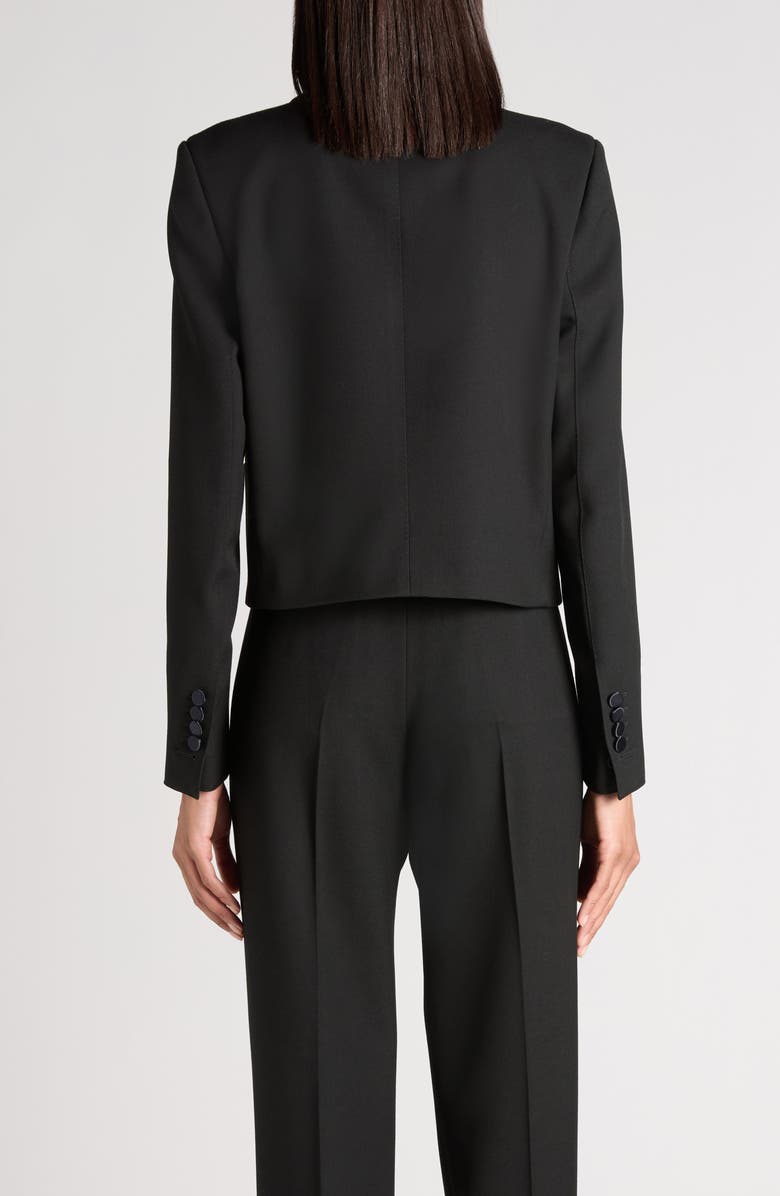 TOM FORD Wool Grain de Poudre Crop Tuxedo Jacket, Alternate, color, Black/ Deep Blue Navy