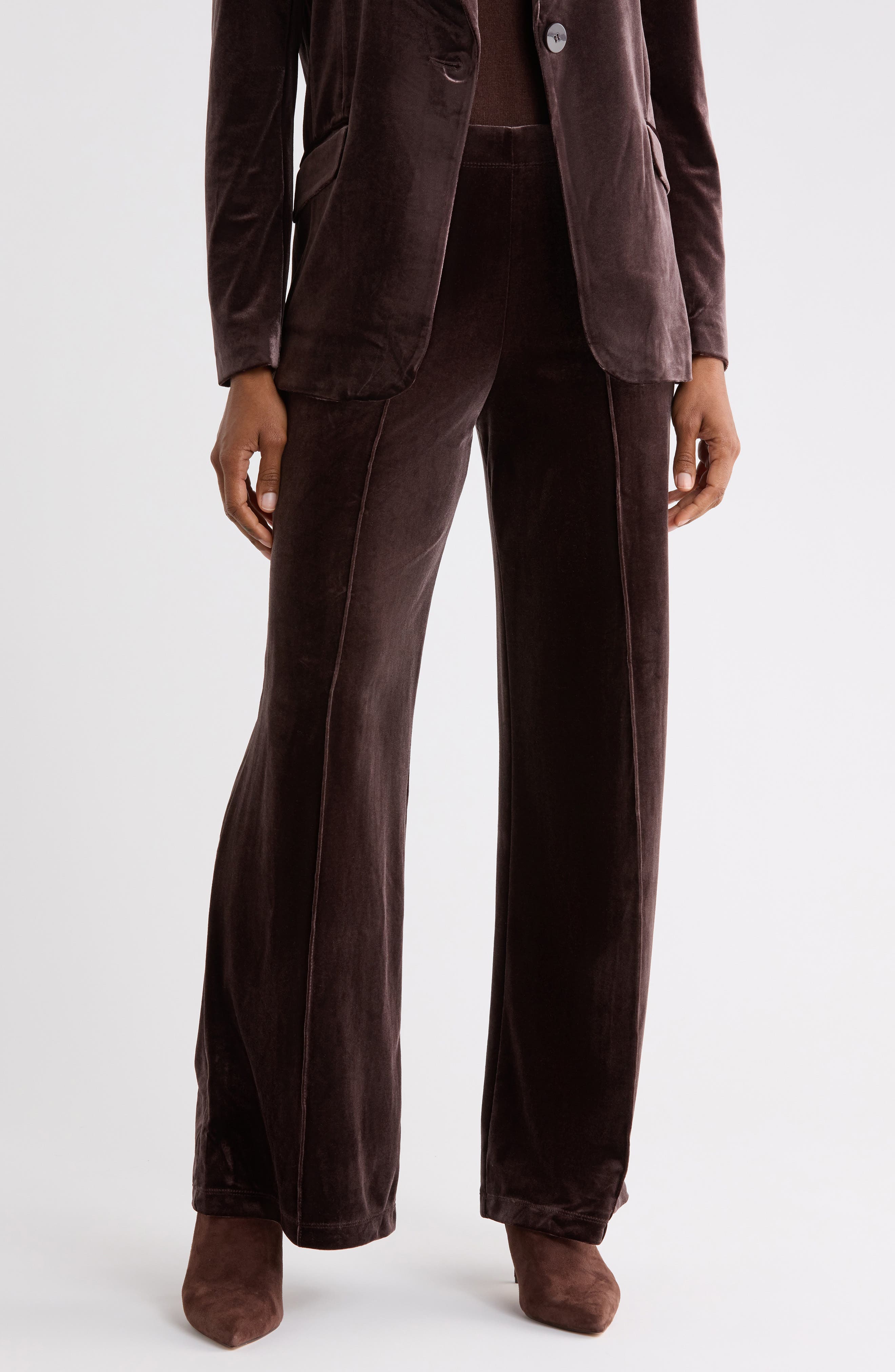 Velvet Wide Leg Trousers