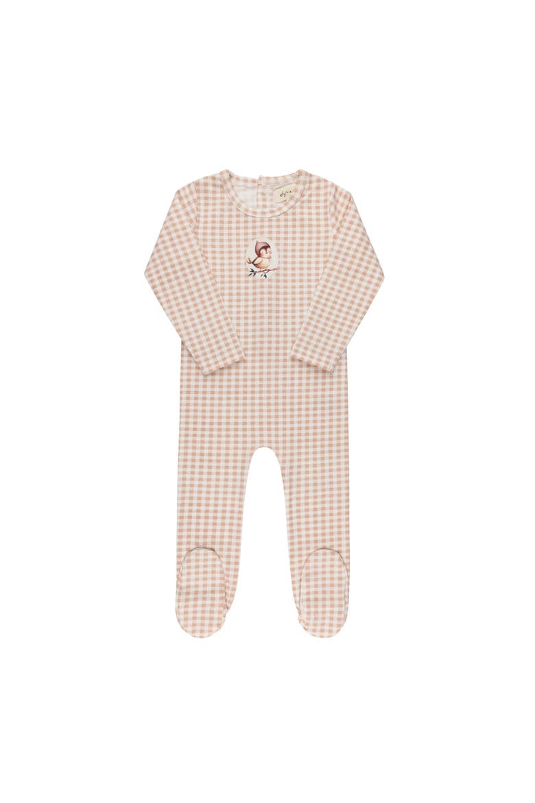 Gingham Owl Collection - Footie, Main, color, Blush