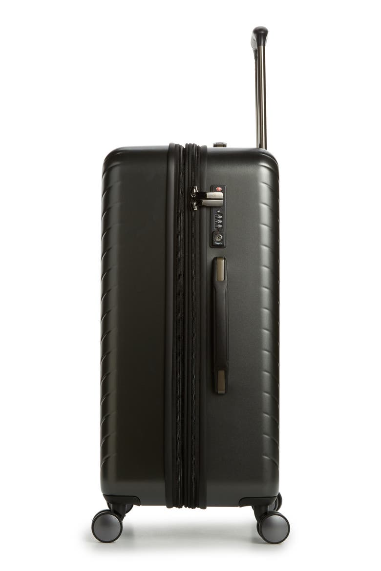 Chevron 25-Inch Spinner Suitcase, Alternate, color, GUNMETAL