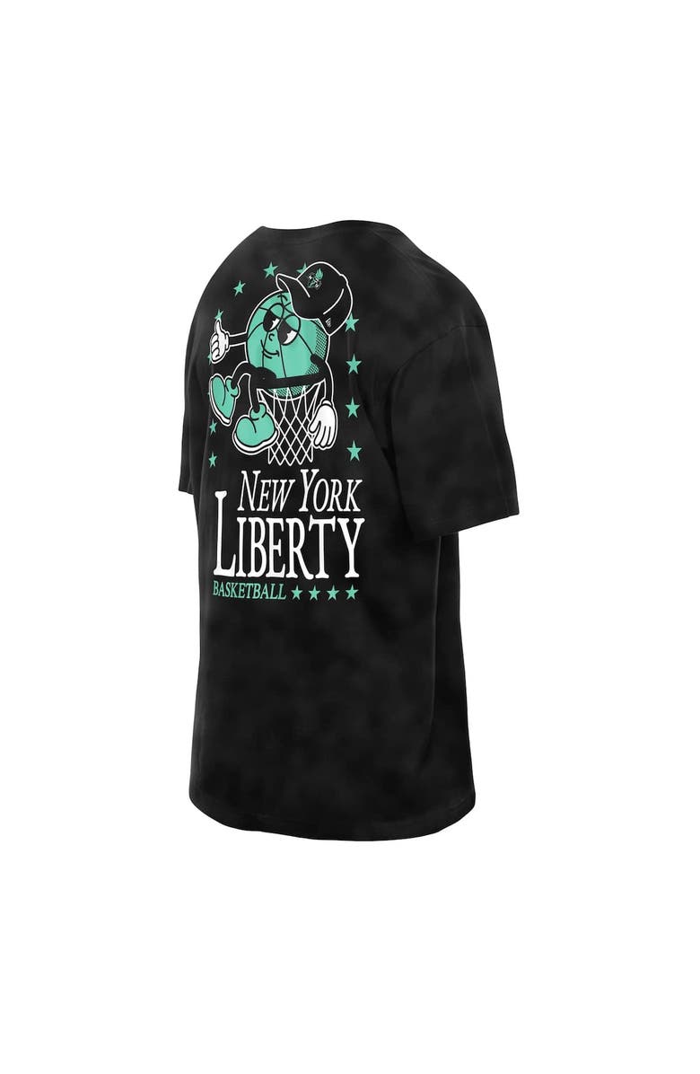 New Era Men's New Era Black New York Liberty Old School Sport Enzyme Wash Oversized T-Shirt, Alternate, color, 