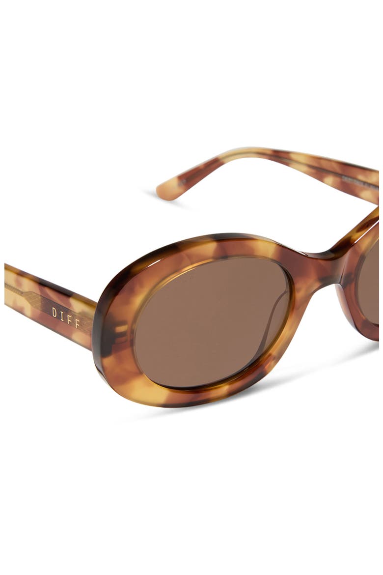 Lainey 52mm Oval Sunglasses, Alternate, color, BROWN FLEUR / BROWN