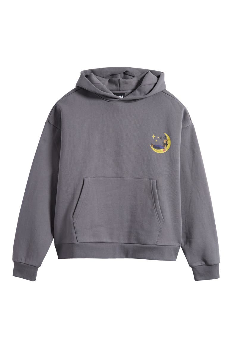 Night Rider Cotton Graphic Hoodie, Alternate, color, ASPHALT