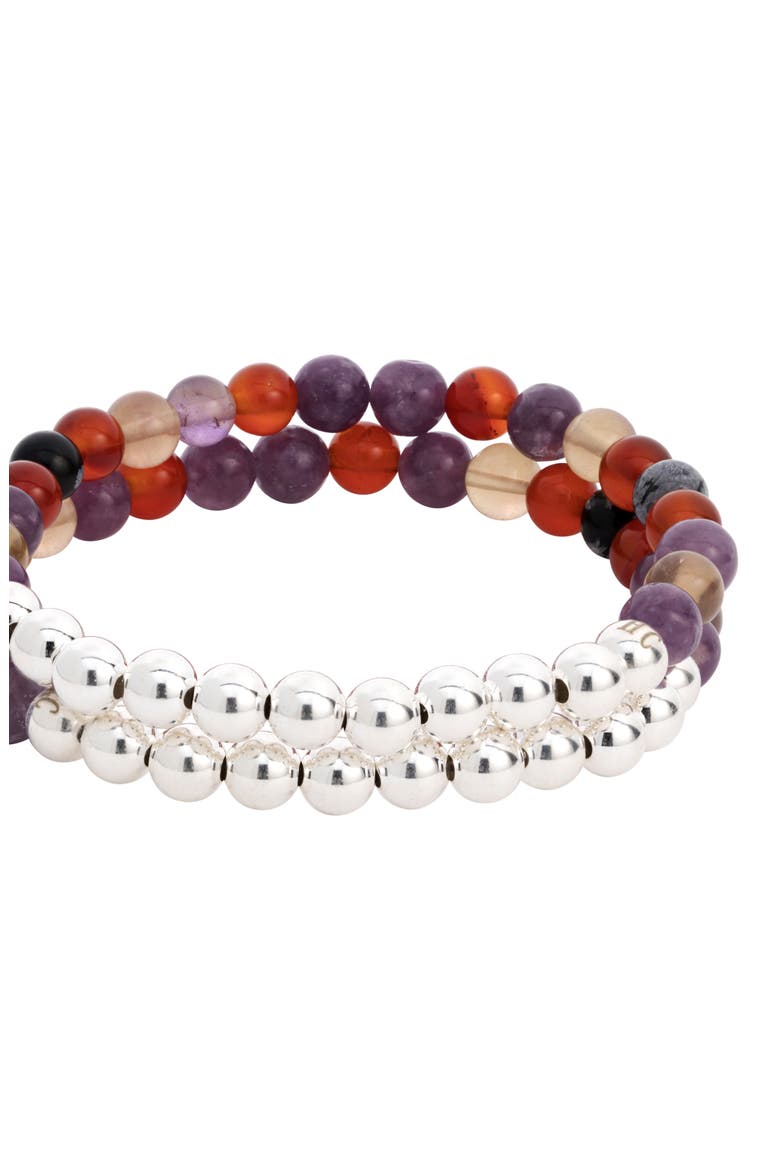N62 Smooth Digestion Set of 2 Healer's Bracelets, Alternate, color, SILVER