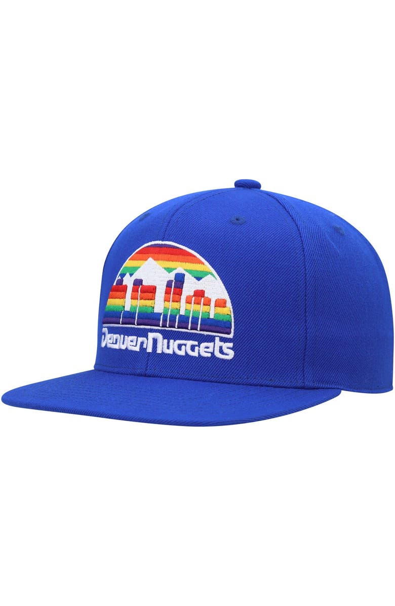 Mitchell & Ness Men's Mitchell & Ness Royal Denver Nuggets Hardwood Classics MVP Team Ground 2.0 Fitted Hat, Main, color, 