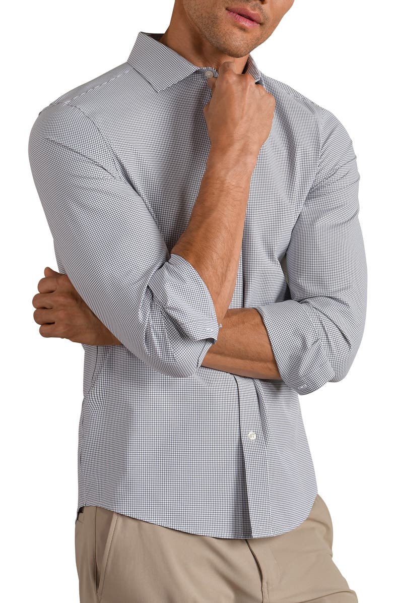 Rhone State of Mind Grid Check Slim Fit Button-Up Shirt, Alternate, color,
