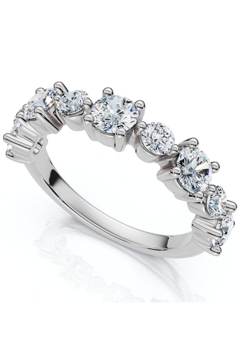 1.13Ct Natural Diamond Stackable Wedding Ring Gold 14k Gold, Alternate, color, 14k White Gold