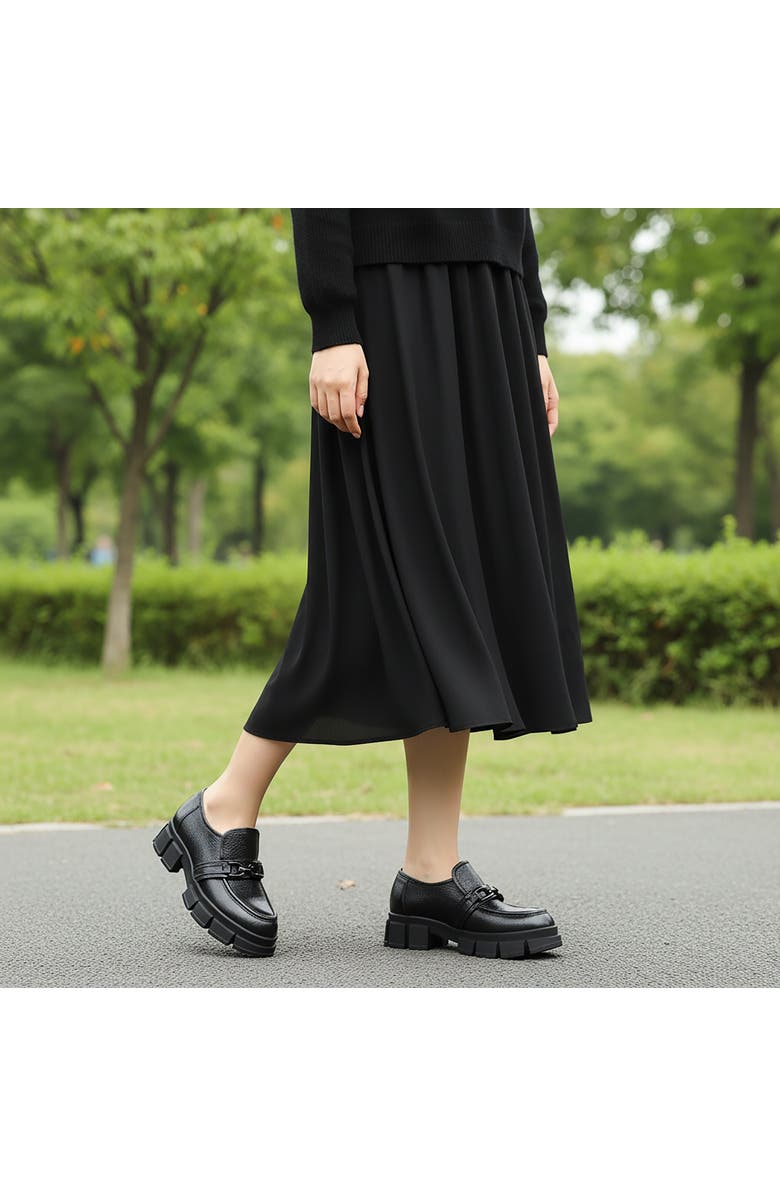 BEAUTIISOLES Raquel Leather Loafer, Alternate, color, Black