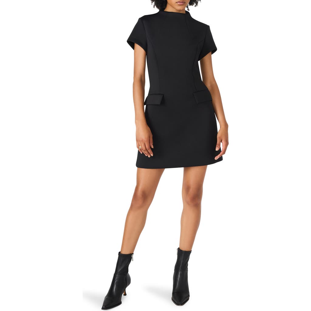 Steve Madden Hayes Short Sleeve Fit & Flare Dress In Black