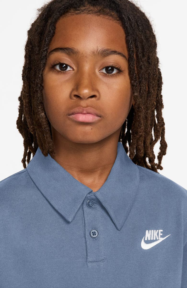 Nike Kids' Sportswear Club Solid Cotton Polo, Alternate, color, Work Blue/ White