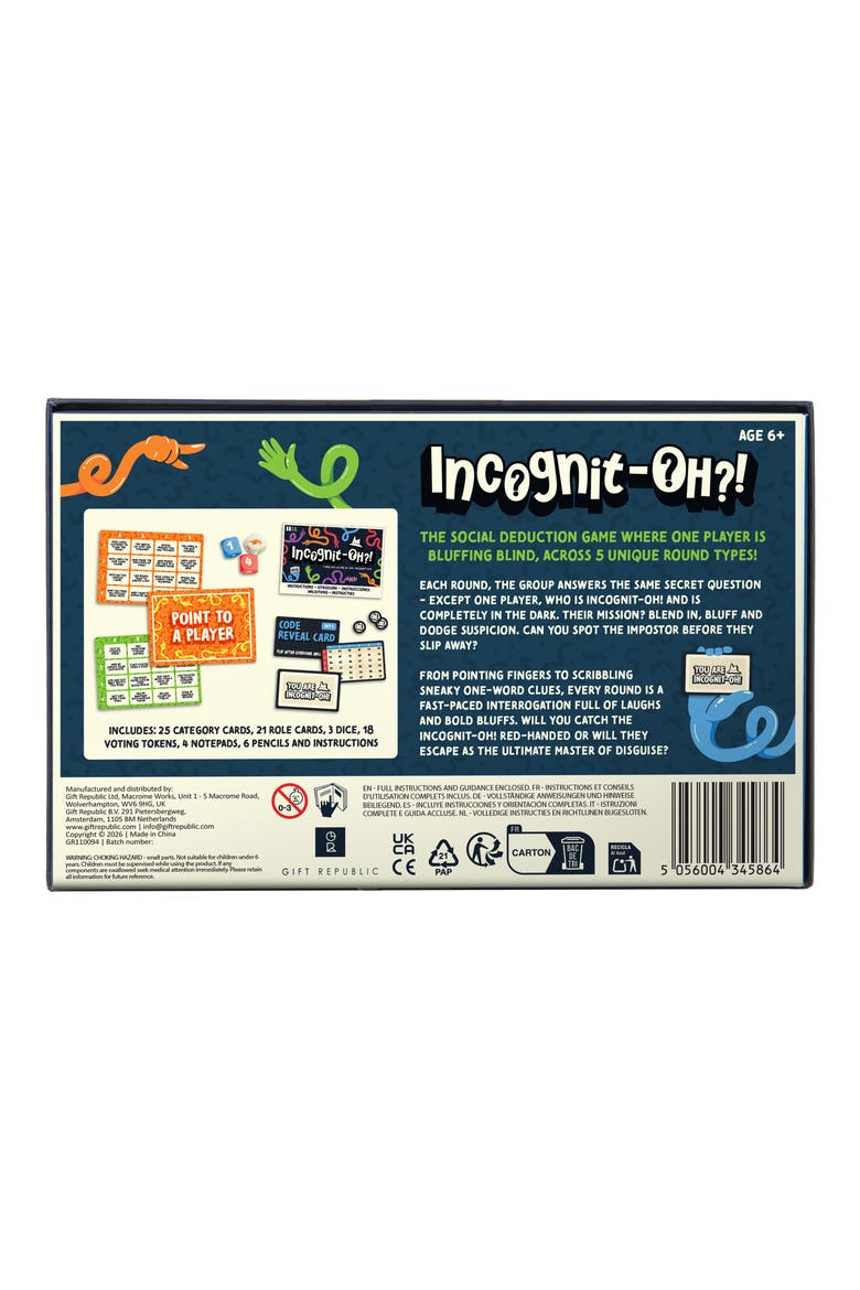 Incognit-Oh Social Deduction Party Game, Alternate, color, NO COLOR