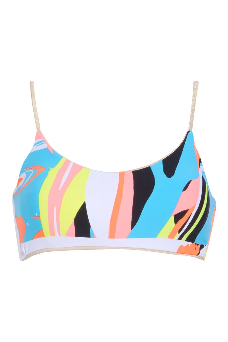 Ceci Shimmer Scoop Neck Bikini Top, Alternate, color, WHITE