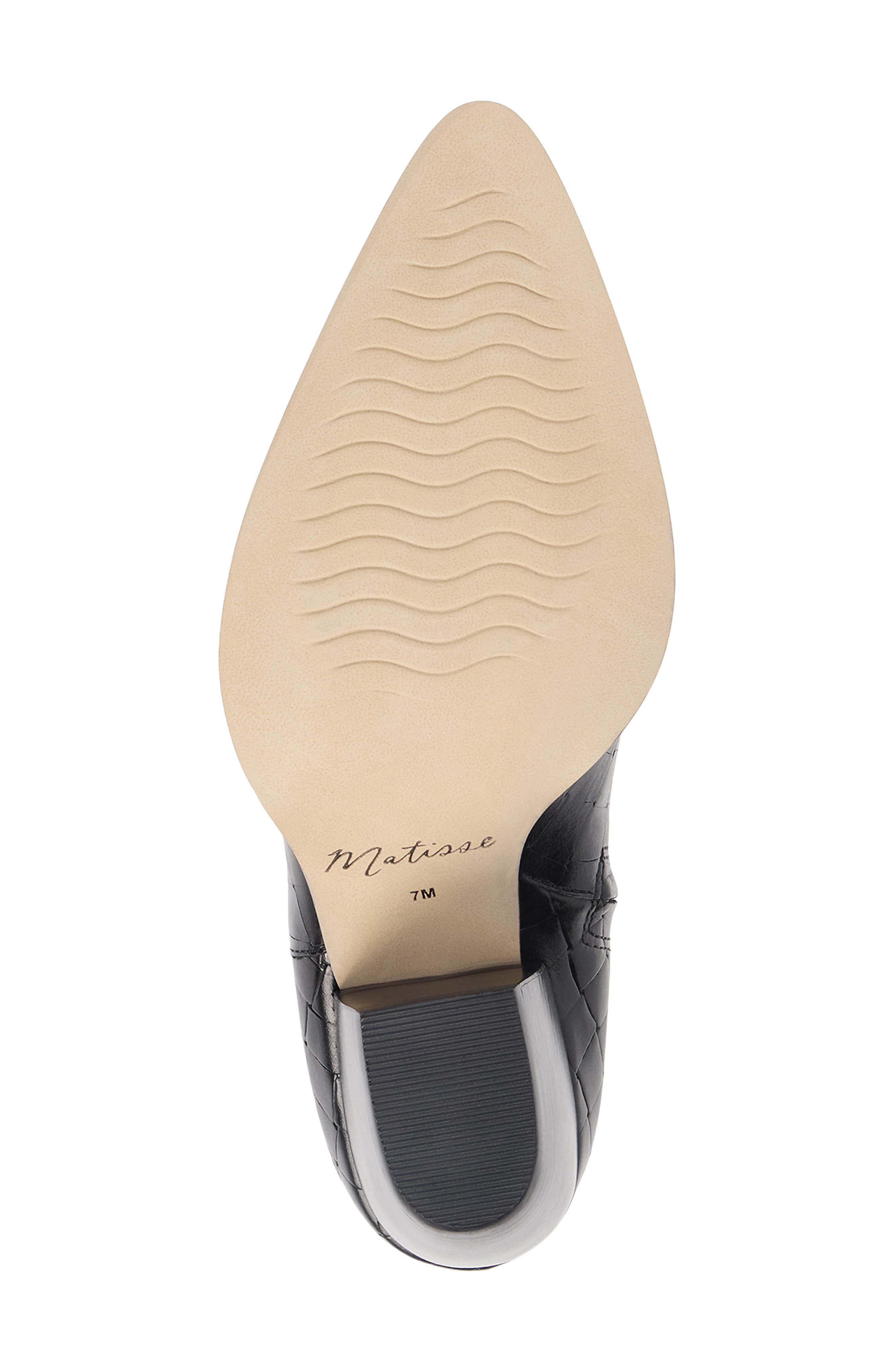 Caty Western Pointed Toe Bootie, Alternate, color, BLACK WEAVE