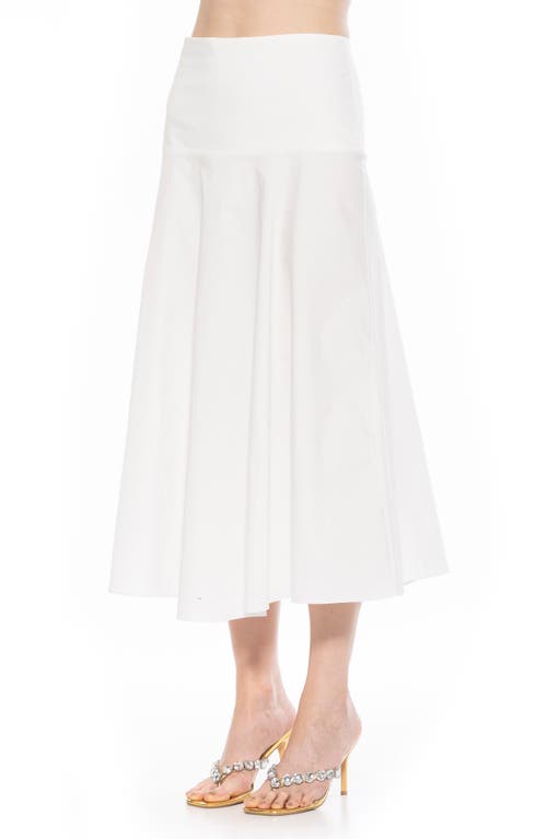 Alexia Admor Hadley Stretch Cotton Midi Skirt In White