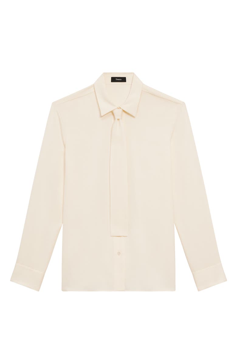 Theory Button-Up Silk Shirt with Necktie, Alternate, color,