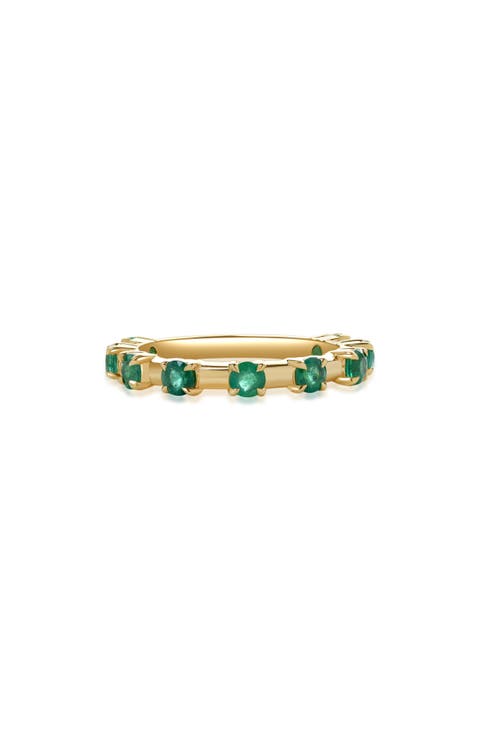 Floating Emerald Band Ring