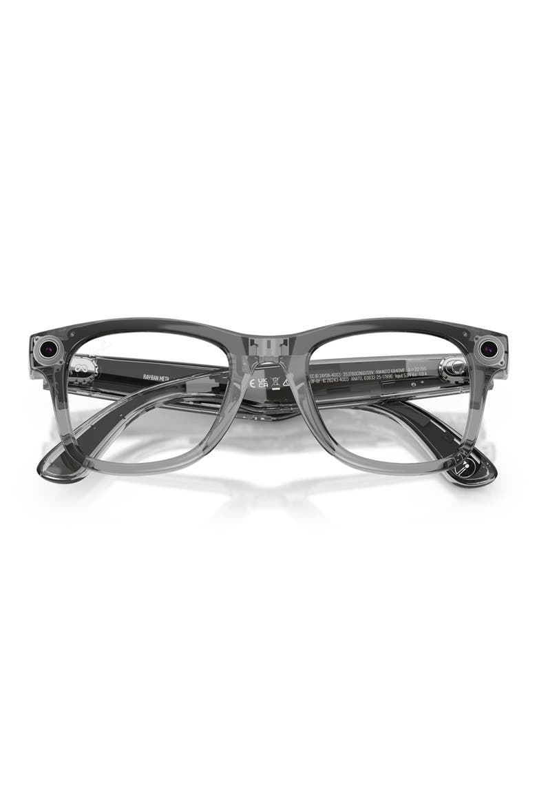 Meta Wayfarer Gen 2 50mm Square AI Sunglasses, Alternate, color, GREY / TRANSITIONS SAPPHIRE