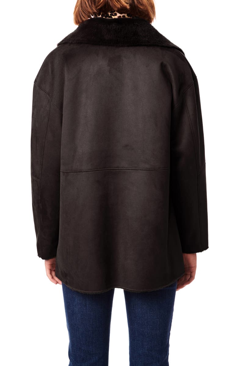 Bernardo Faux Shearling Coat, Alternate, color, Black