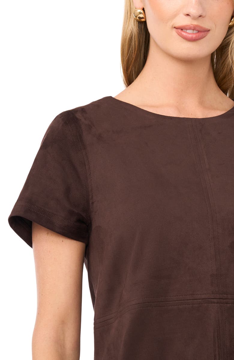 Vince Camuto Faux Suede Paneled Shift Dress, Alternate, color,