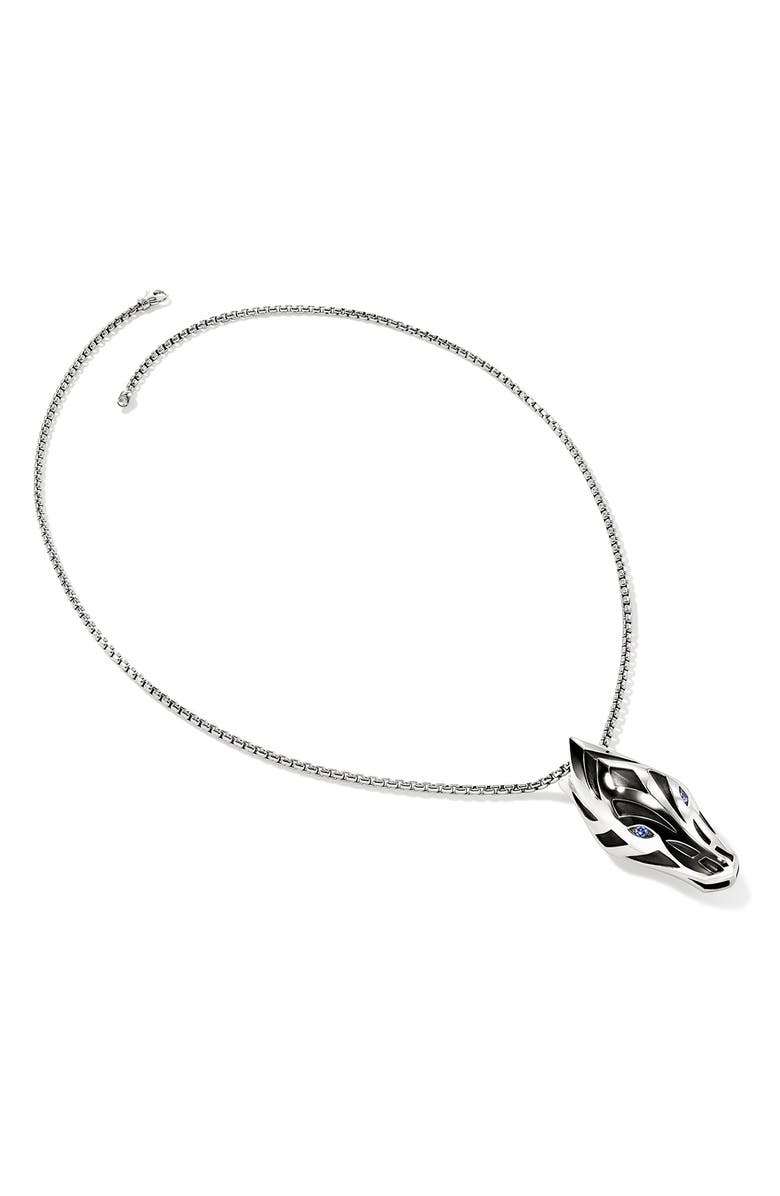 John Hardy Naga Pendant Necklace, Sterling Silver, Blue Sapphire, Alternate, color, Silver/ Blue Sapphire