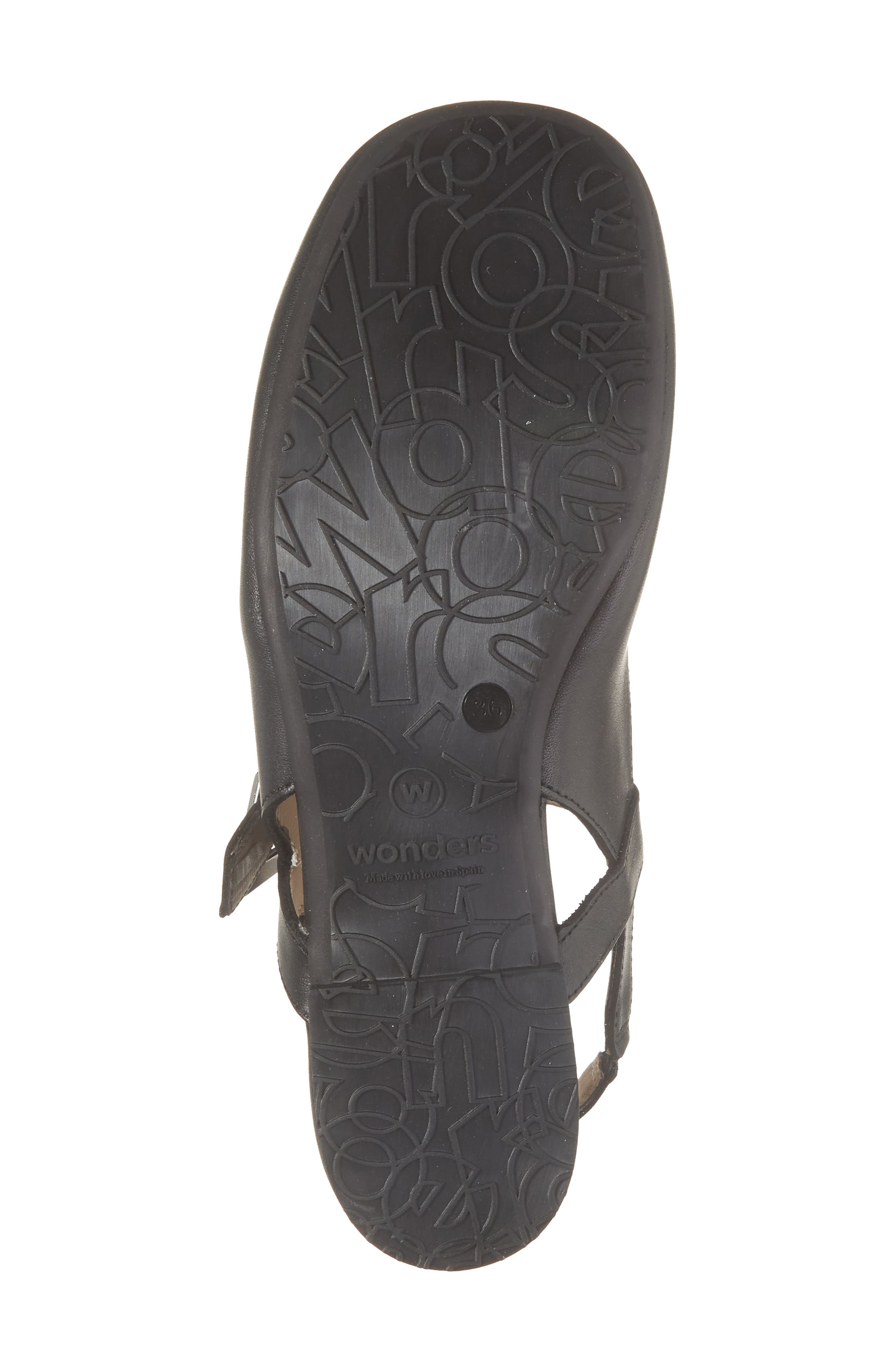 Wonders Round Toe Slingback Flat, Alternate, color, Sauv.black