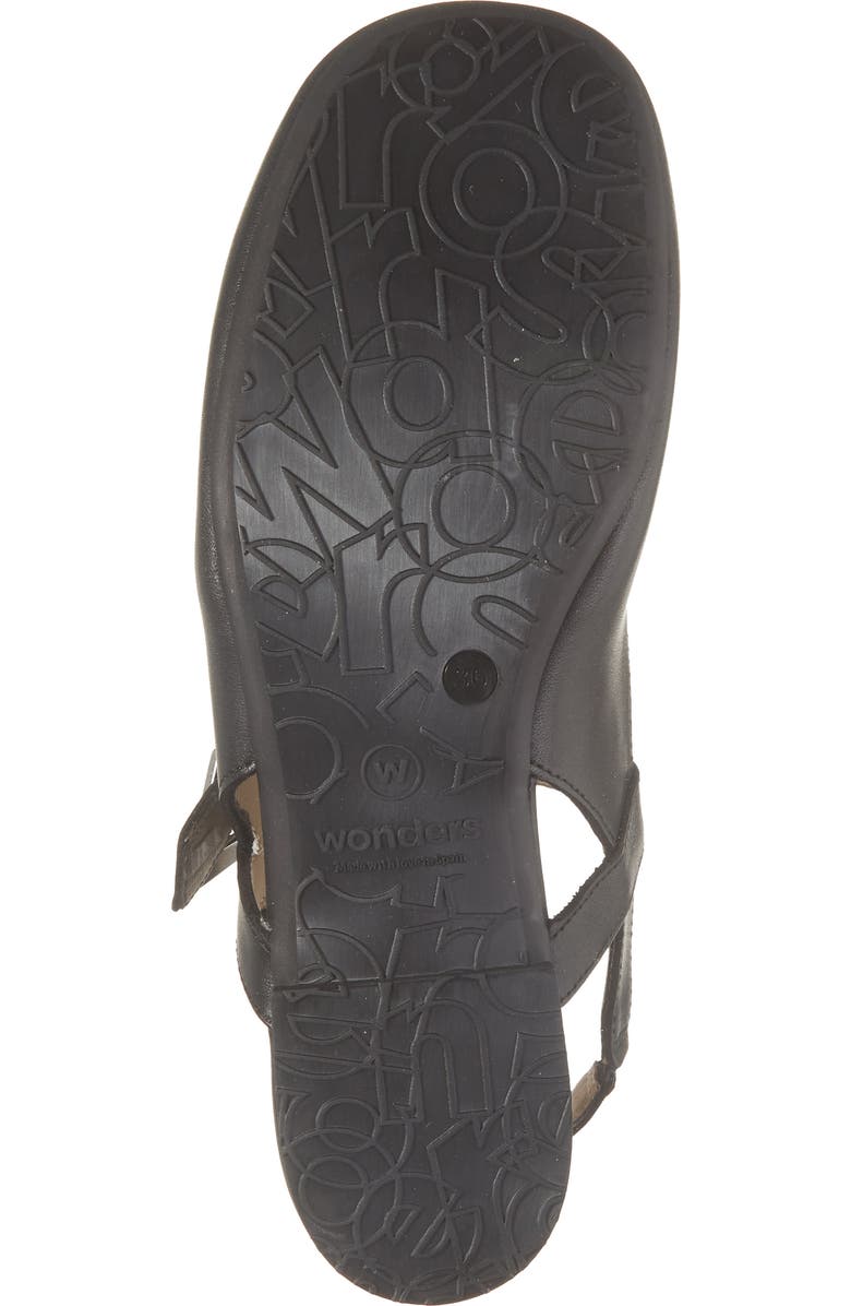 Wonders Round Toe Slingback Flat, Alternate, color, Sauv.black