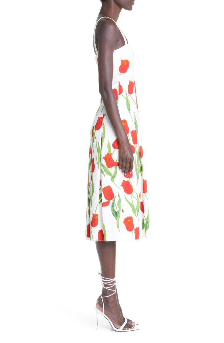 Oscar de la Renta Tulip Cotton Blend Dress, Alternate, color, 