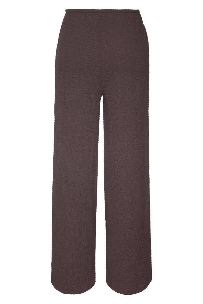 Textured Wide Leg Pants, Alternate, color, Brown