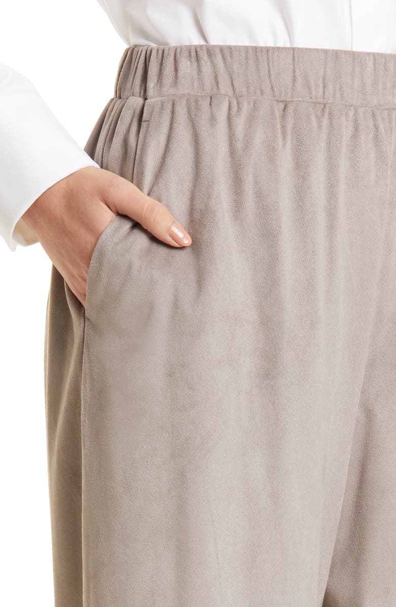 Max Mara Leisure Zurca Faux Suede Wide Leg Pants, Alternate, color,