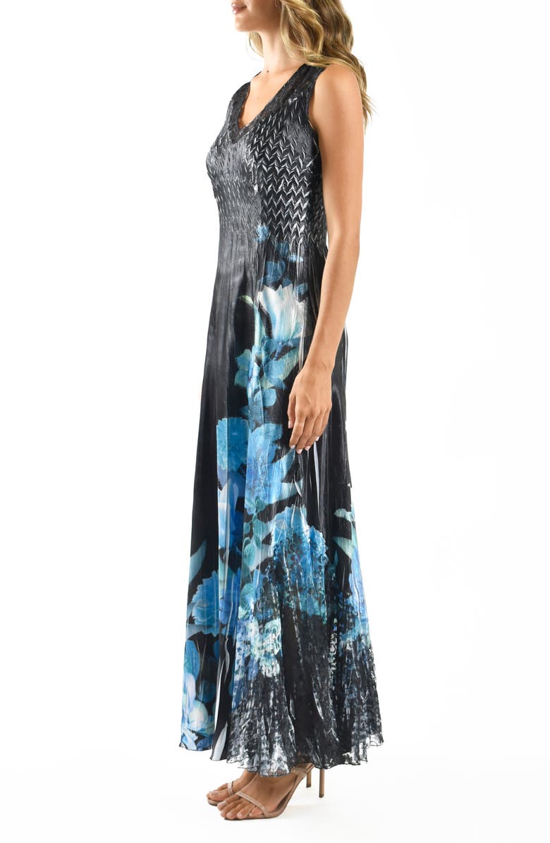 Komarov Lace-Up Back Maxi Cocktail Dress, Alternate, color, 