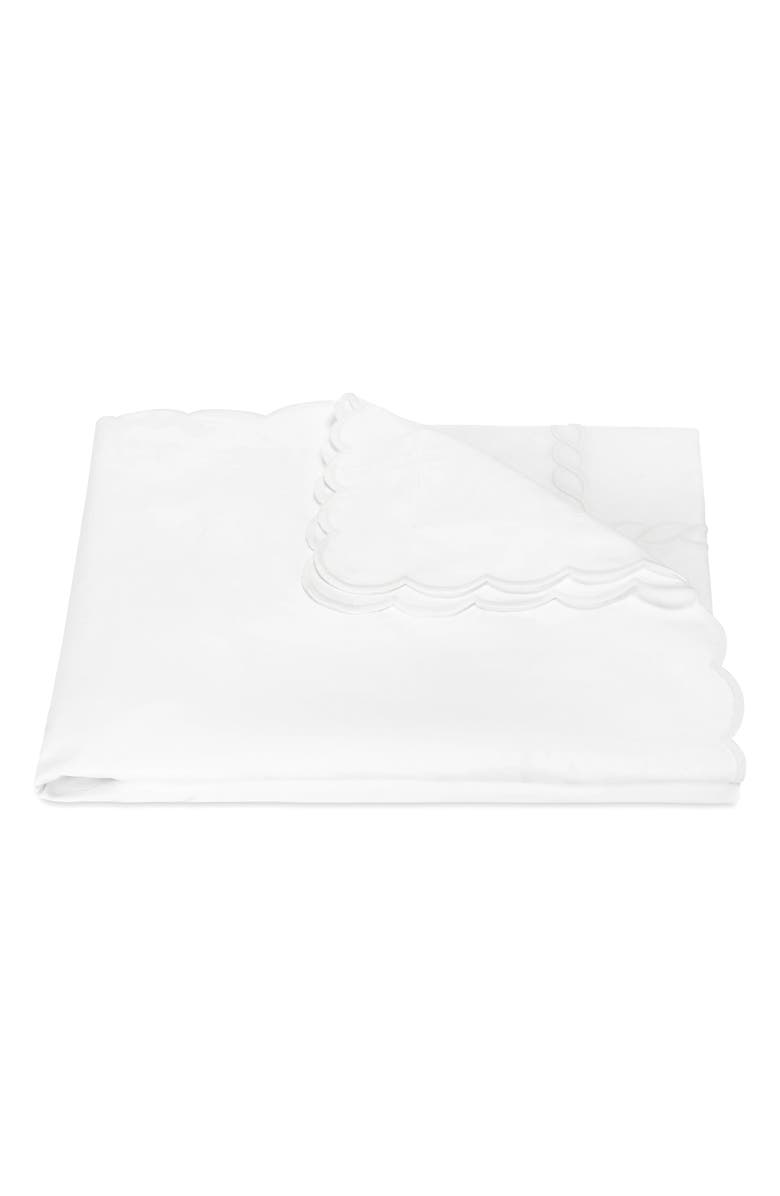 Matouk Classic Chain Scallop Duvet Cover, Main, color, White