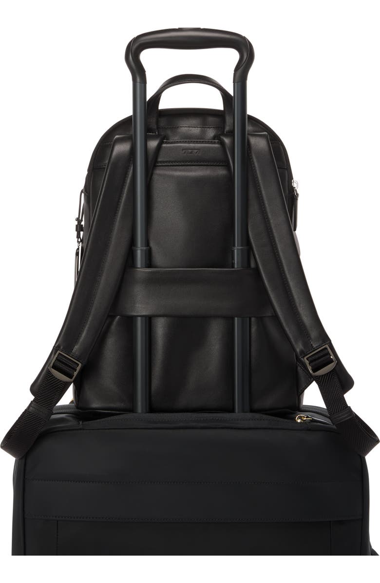 TUMI Raina Medium Leather Backpack, Alternate, color, Black/ Gunmetal