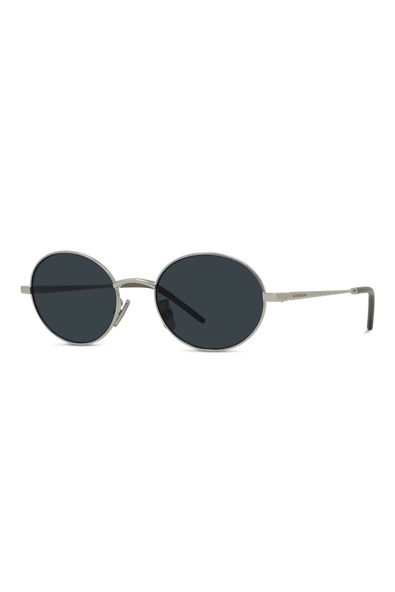 City 51mm Oval Sunglasses, Alternate, color, SHINY PALLADIUM / SMOKE