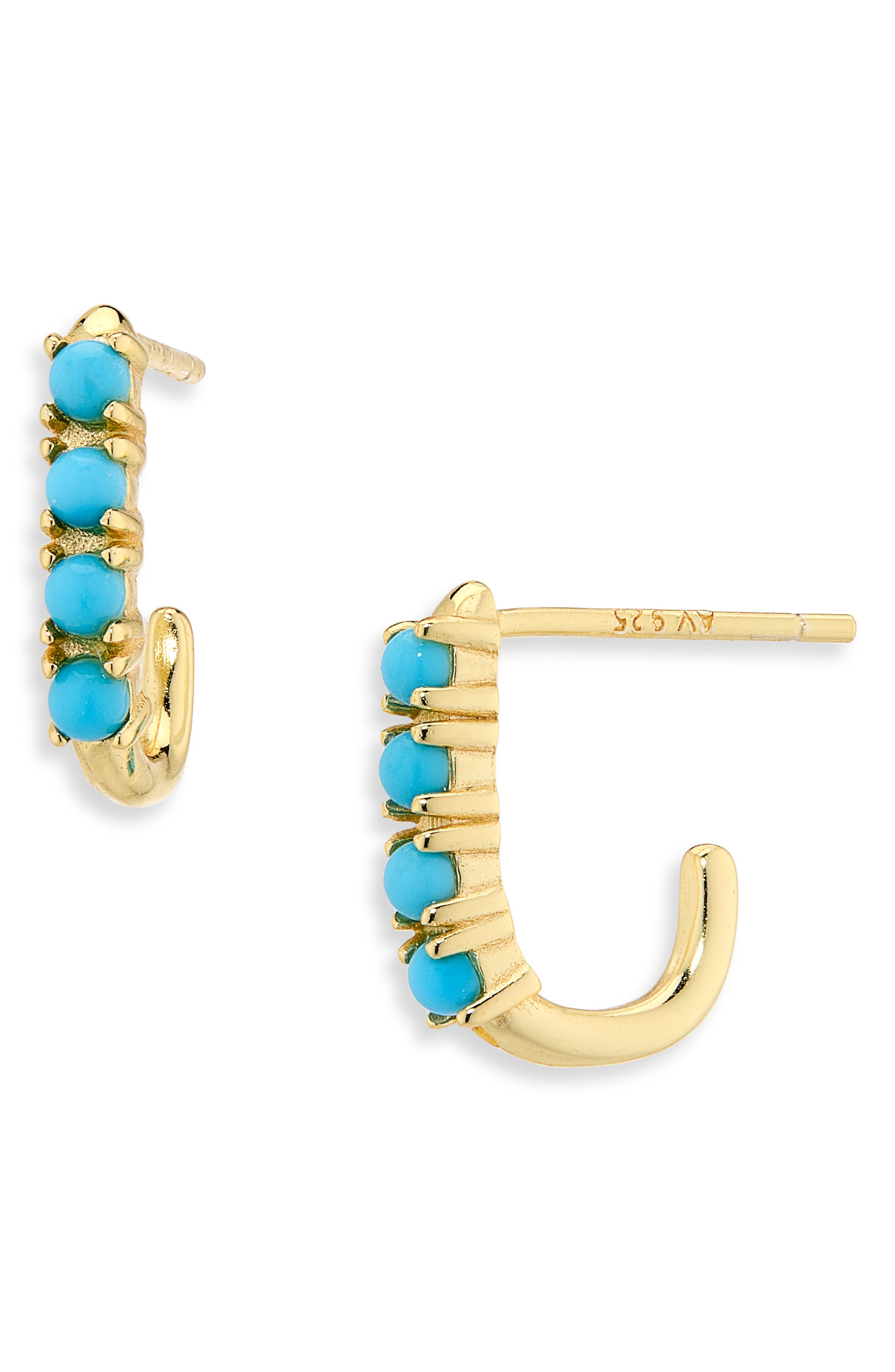 ARGENTO VIVO Turquoise Oblong Hoop Earrings