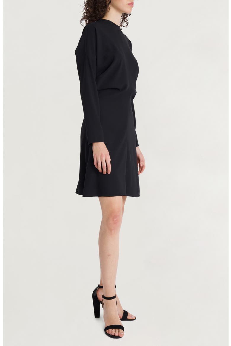 Long Sleeve Fit & Flare Dress, Alternate, color, BLACK