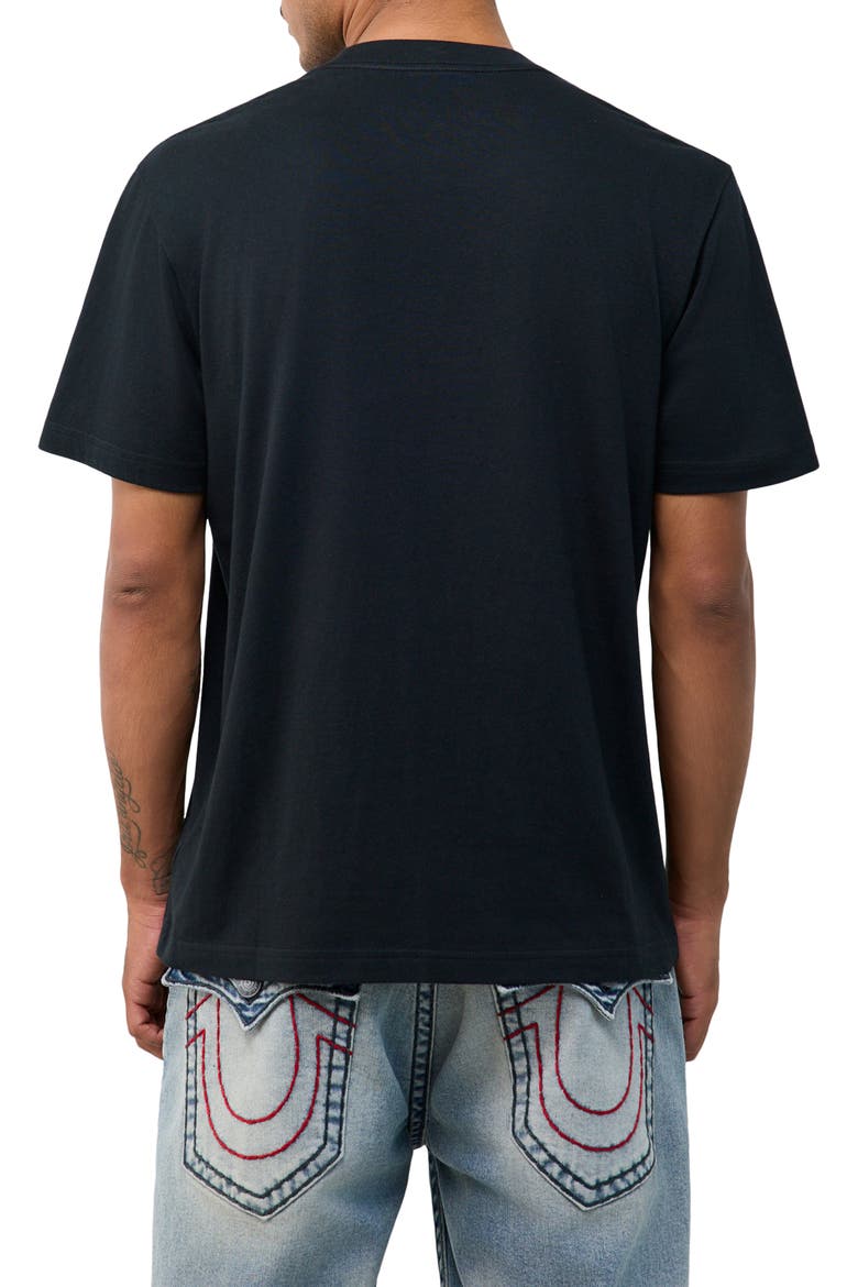 Groovy Buddha Embroidered Cotton Graphic T-Shirt, Alternate, color, JET BLACK
